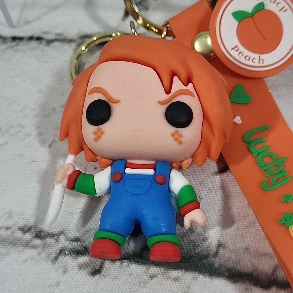 Chucky Childs Play Keychain Vinyl Figural 3D Pendant Wristlet 80s Horror Fandom